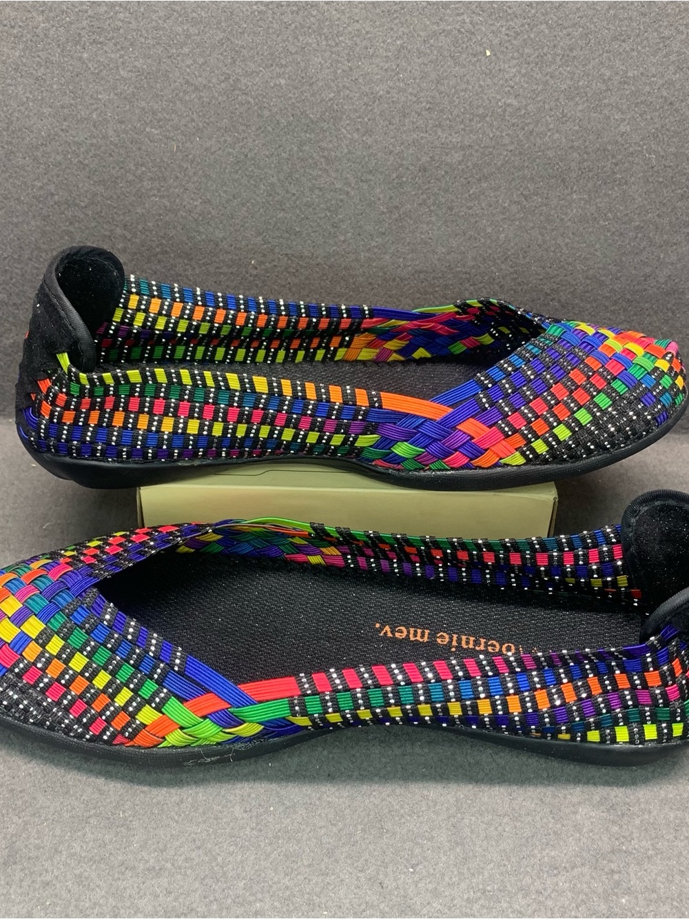 Colorful Woven Elastic Ballet Flats - Multi BM Bernie Mev